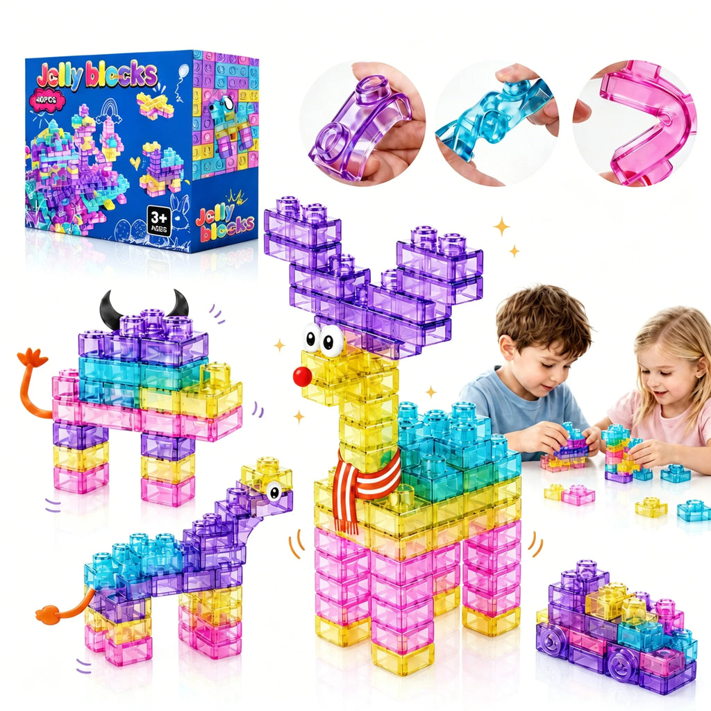 Squishy Jelly Building Blocks – 40 Pcs
