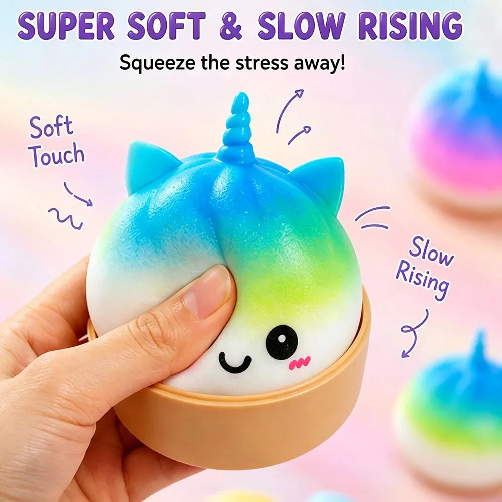 Rainbow Unicorn Dumpling Squishy
