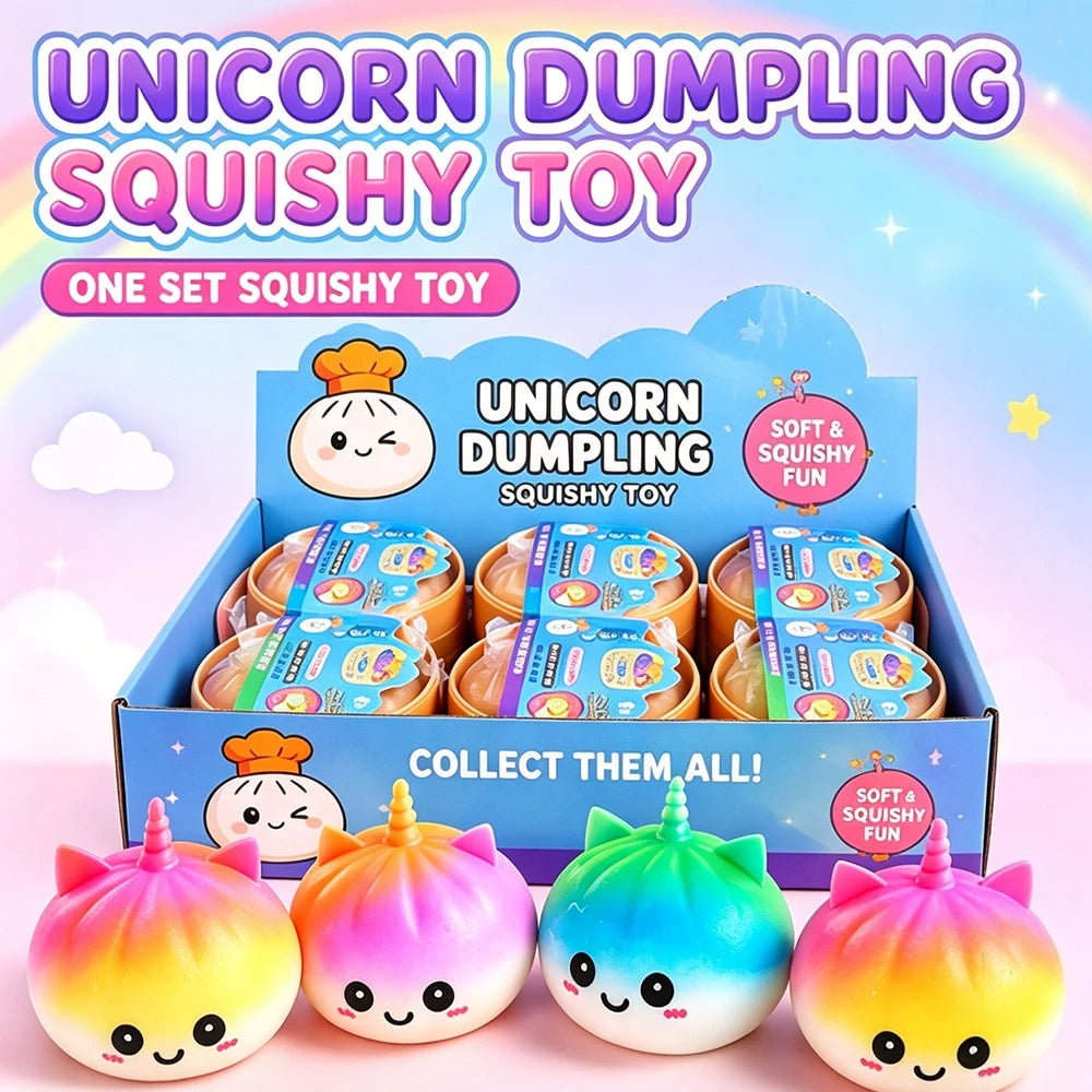 Rainbow Unicorn Dumpling Squishy