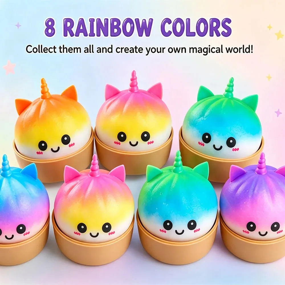 Rainbow Unicorn Dumpling Squishy