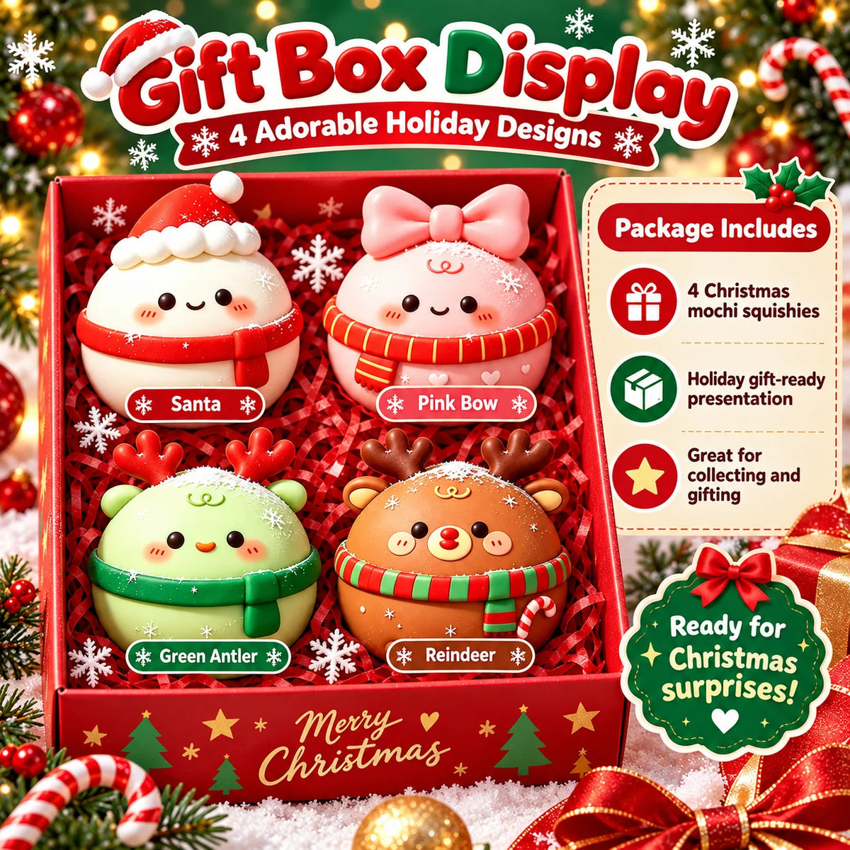 Christmas Mochi Squishy Set – Slow Rising
