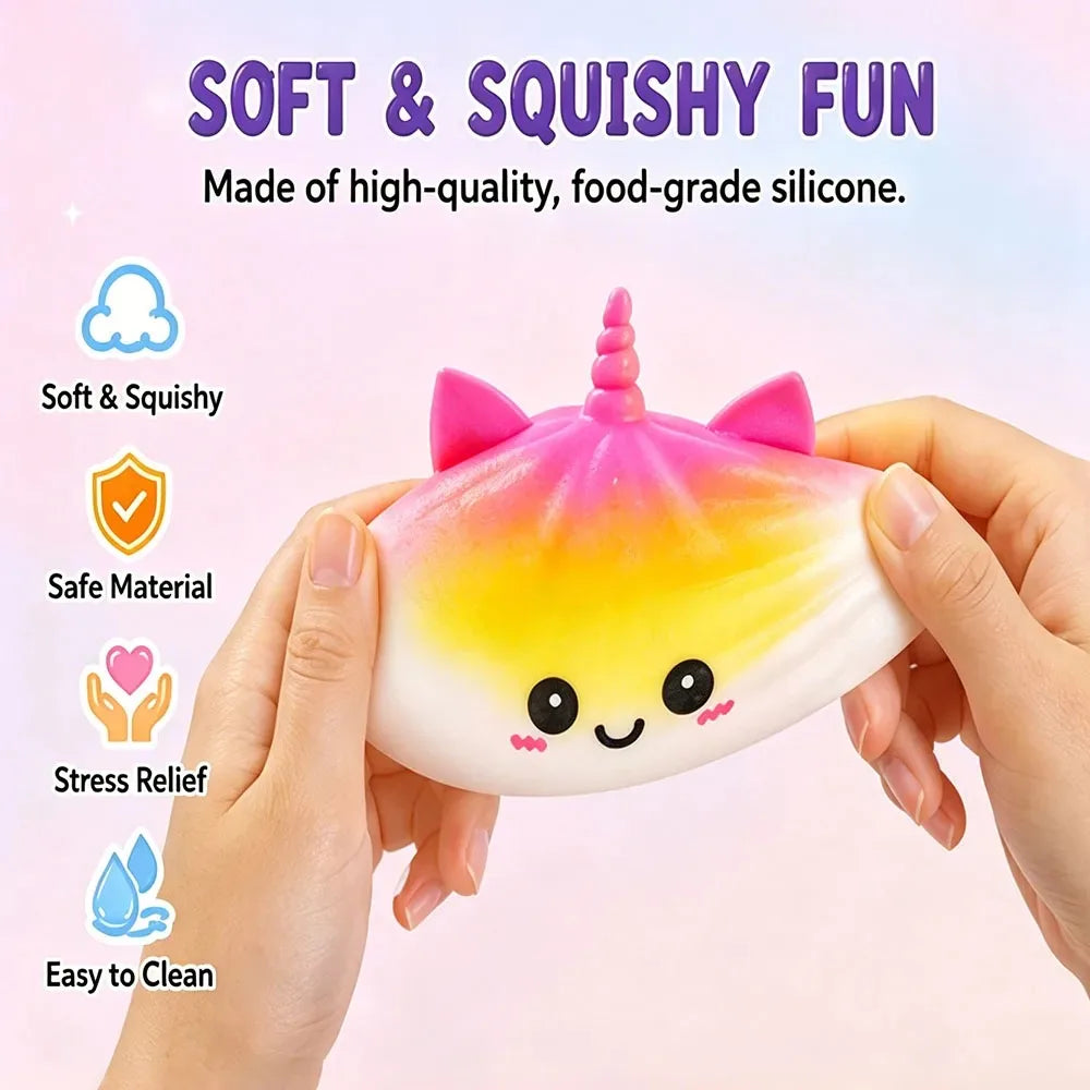 Rainbow Unicorn Dumpling Squishy