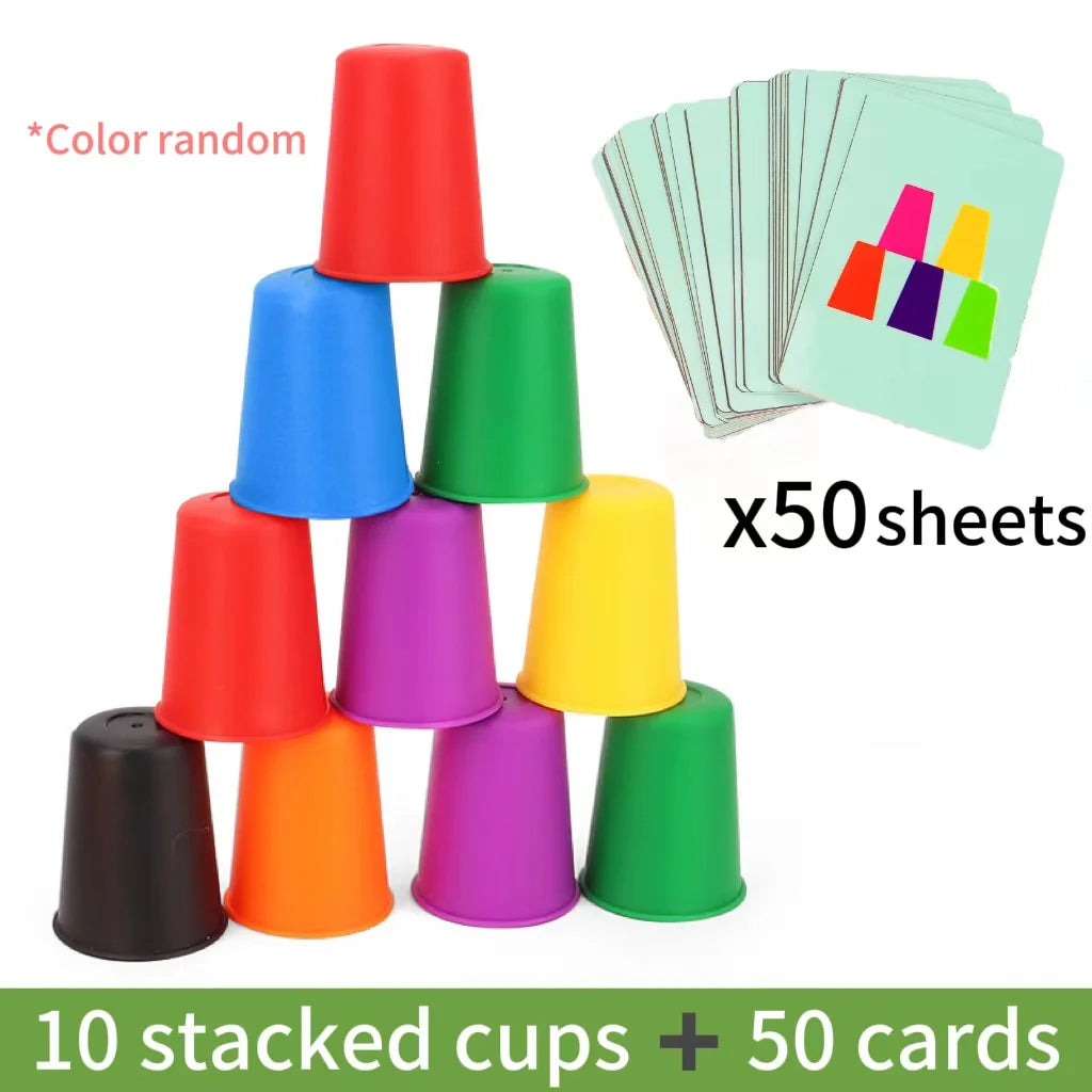 Montessori Color Stacking Cup Game