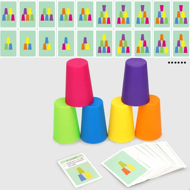 Montessori Color Stacking Cup Game