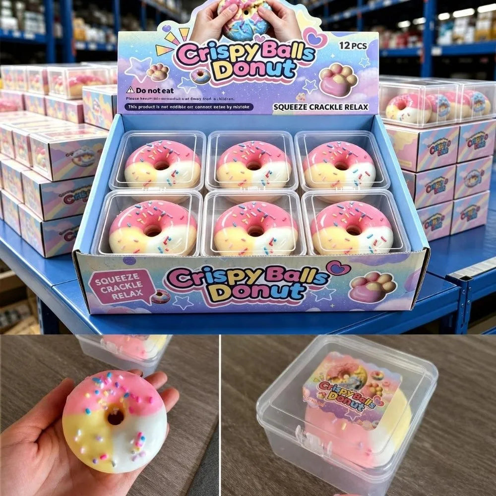 Crunchy Wax Squishy – Cat Paw, Donut & Snowball